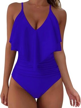 Slimming Ruffle One Piece Swimsuits Ruched Tummy Control 1677/5-2